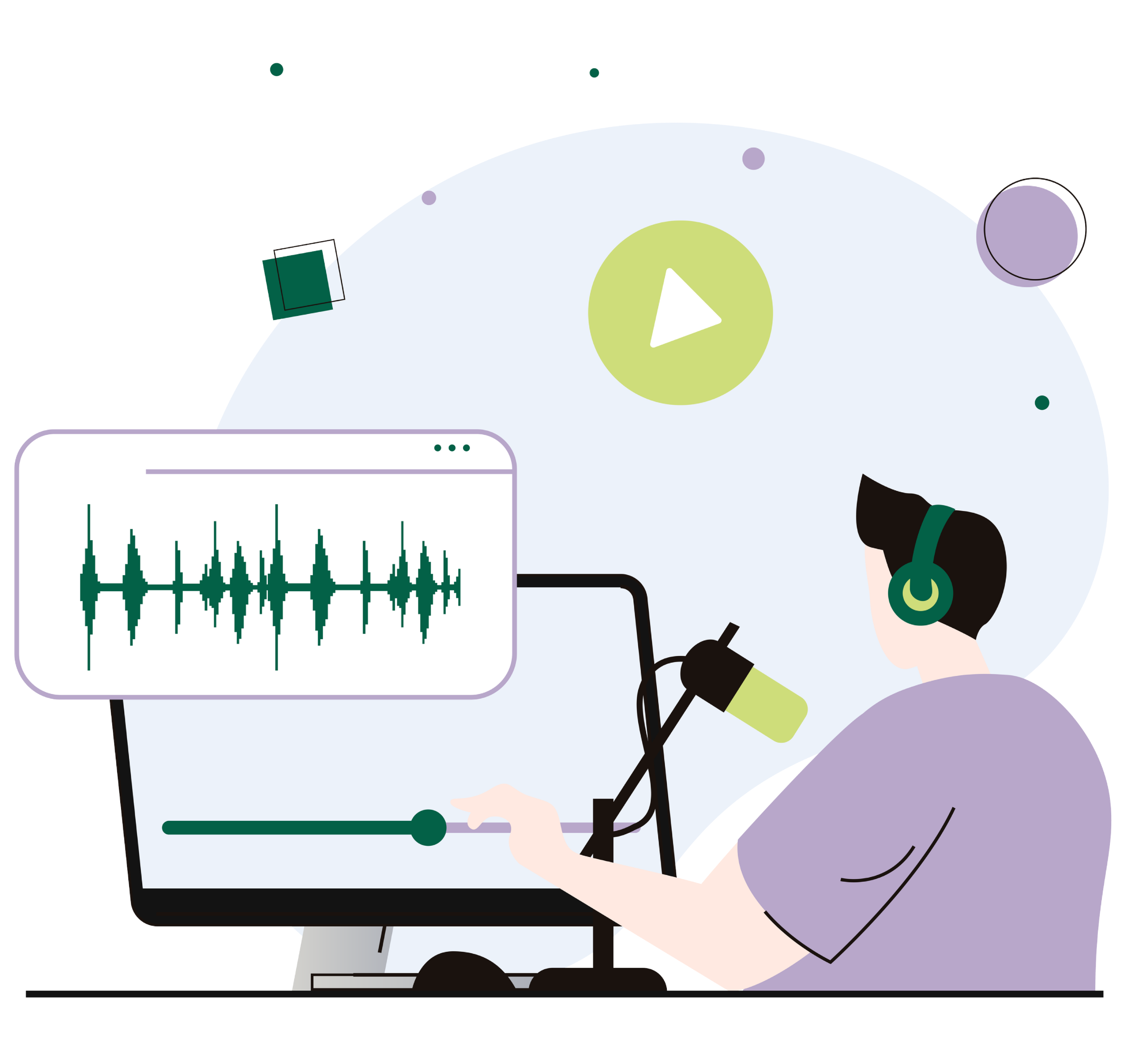 Podcaster running audio courses